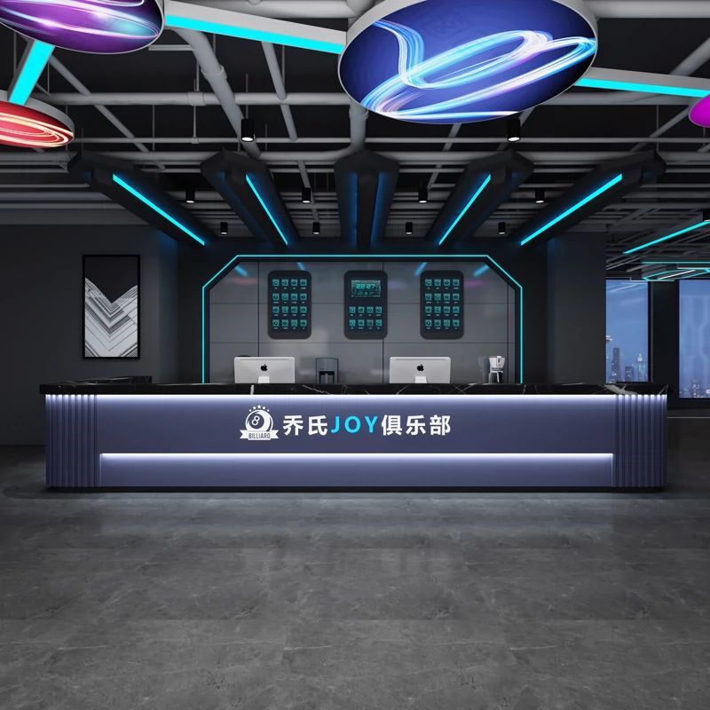 工业风台球厅收银台酒吧吧台网咖健身房前M台接待台火锅店转角定