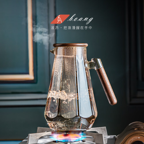 胡桃木冷水壶玻璃耐高温家用凉茶白开水杯客厅装S冷水壶冷泡杯BA