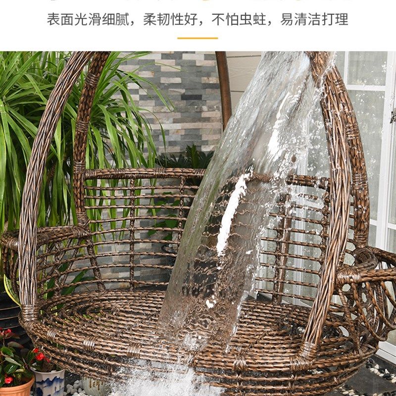 藤朝户外吊篮吊椅室内阳s台网红摇篮椅秋千室外休闲编藤双人吊篮