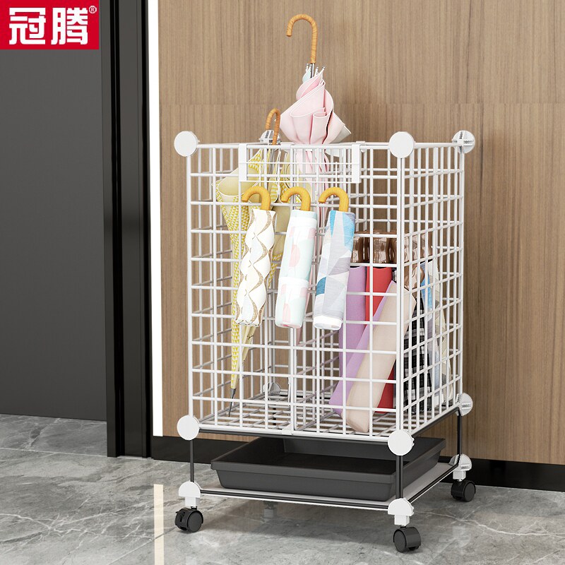 放雨伞置物架门口家用伞具沥水筐可D移动带轮金属办公室雨伞收纳