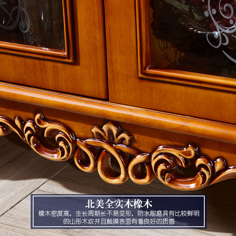 香格里拉家具 欧式餐边柜实木客厅餐厅厨房M储物柜碗柜橱柜酒水台