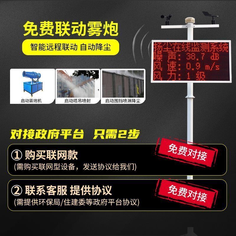 扬尘监测系统工地噪音n噪声粉尘环境PM2.5在线实时监测PM10检测仪