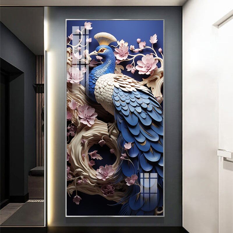 现代简约入户玄关装饰画高级感欧式E背景墙挂画过道走廊楼梯间壁