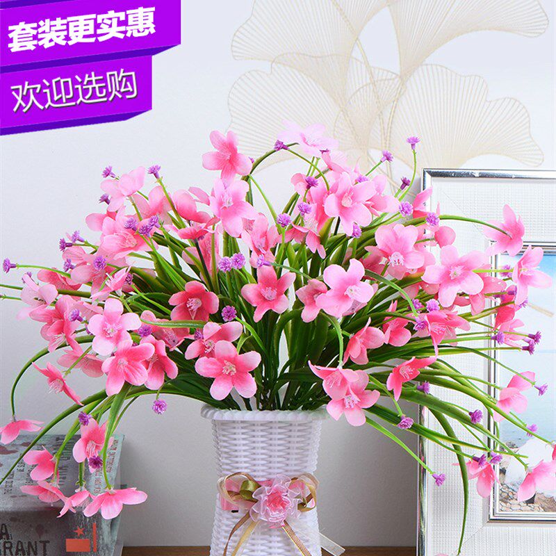 干花束房间花篮浪漫客厅绢花摆件朔料窗台N歺盆景假花婚庆餐桌花