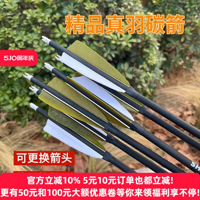射箭弓箭箭支射箭反曲弓复合弓传统弓玻纤箭练习混碳箭纯碳美弓