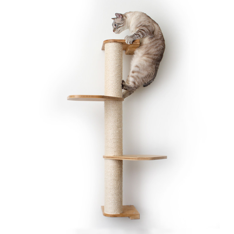 实木猫墙猫爬架太空舱猫跳台挂墙C挂壁式猫跳墙猫窝猫爬柱跳板组