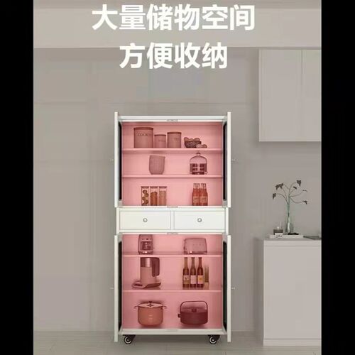 304不锈钢餐边柜橱o柜家用厨房抽屉碗柜餐厅茶水柜锅具收纳储厂家