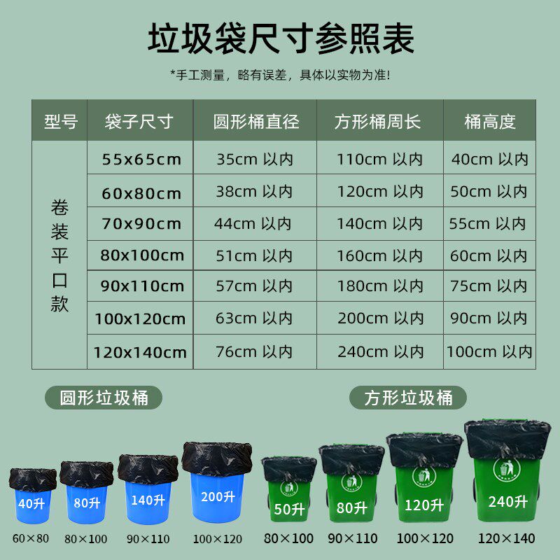 垃圾袋大号商用餐饮大垃圾桶环卫户外黑色大塑料袋U加厚超大清洁