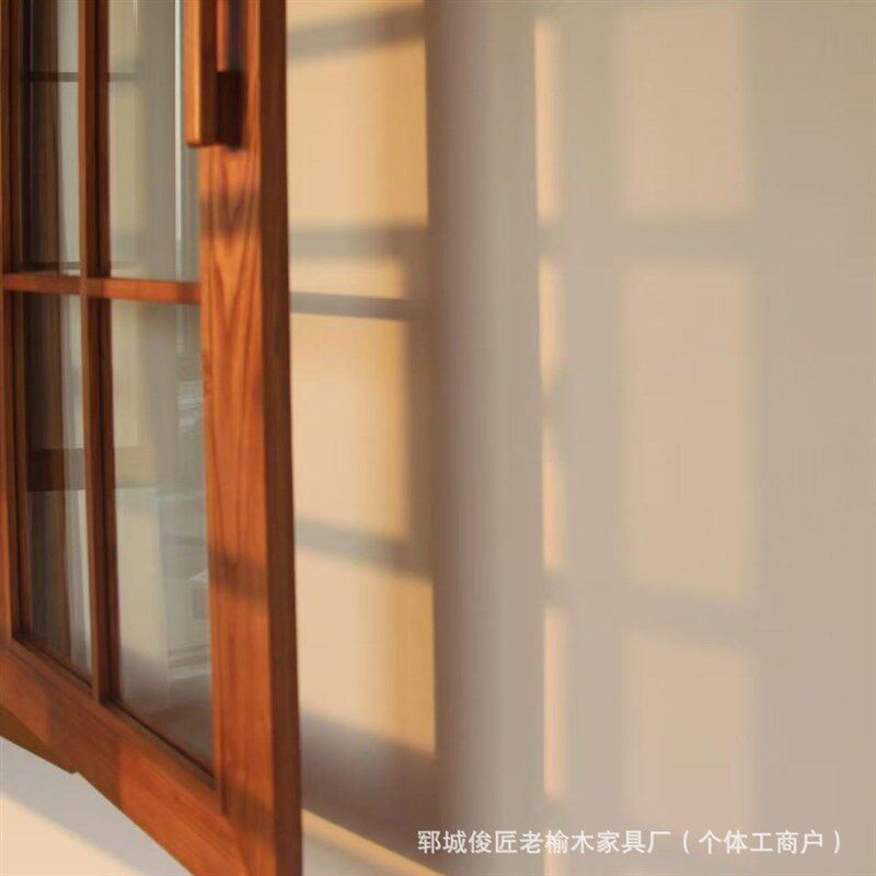 新中式实木门窗简单中式花格框架推拉窗简约X左右平开窗户