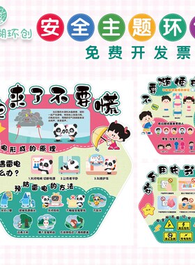 幼儿园消防交通主题环创文化墙成品校园防性侵安全教育黑板报墙贴