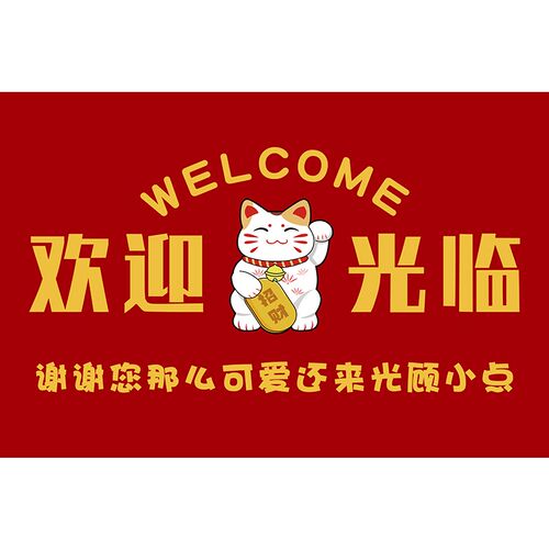 公司酒店门口迎宾地垫定制tLOGO欢迎光临店铺商用进门地毯红色脚