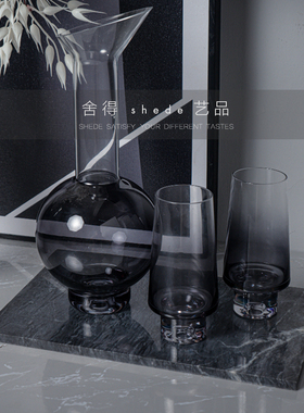 极简橱柜摆c件 样板房厨房摆件 橱柜酒柜酒具酒瓶软装陈列饰品摆