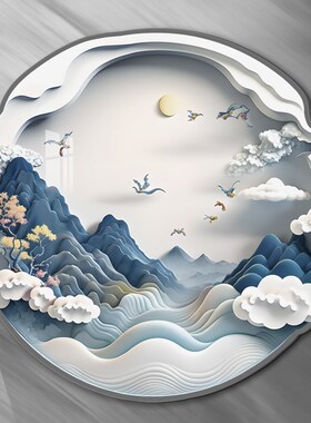 圆形遮瑕装e饰画亚克力立体客厅墙洞遮挡美化涂鸦防脏遮丑装饰墙