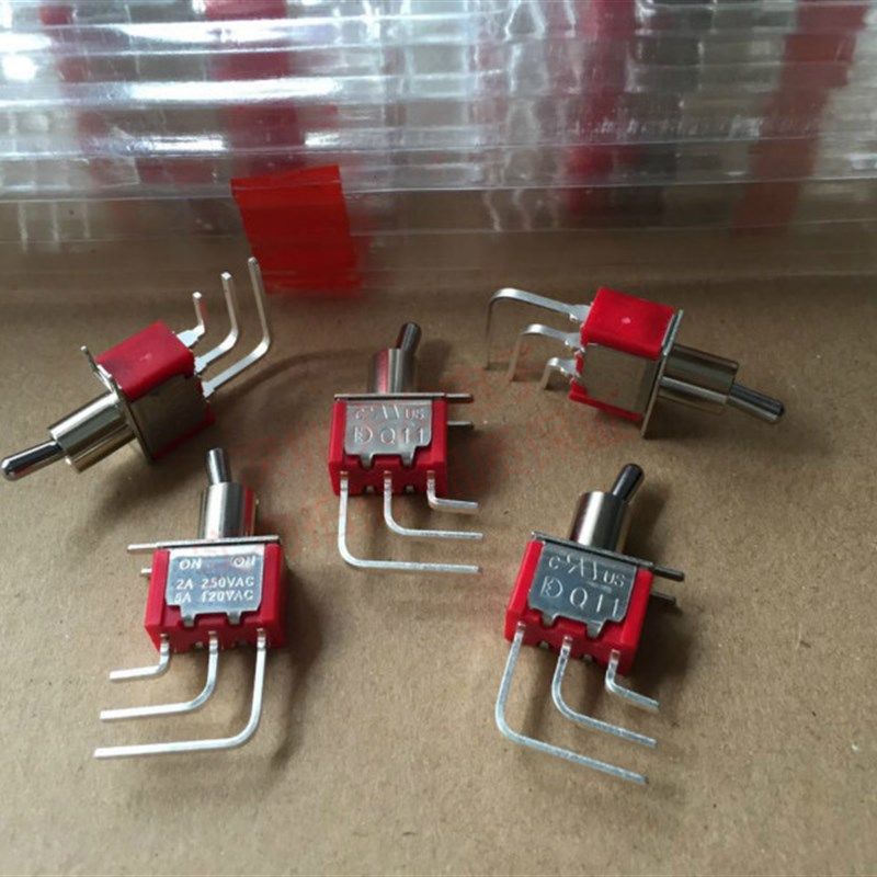 1MS1T2B4M7QES台湾德利威dailywell钮子开关3脚2档 弯摇头开关Q11