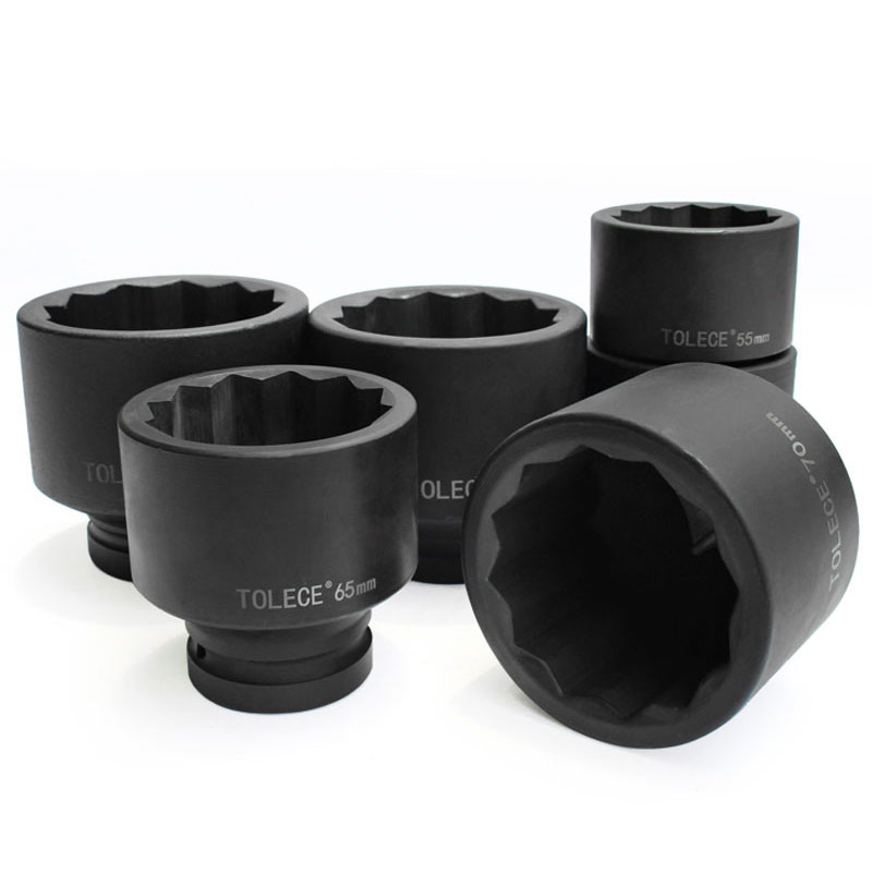 大风炮套筒1寸梅花形多用12角重型加厚气动轮胎扳手套头子24-95mm