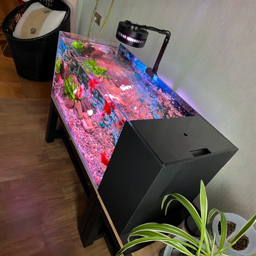 嘉赤100cm1米侧过滤制氧一体式自循环家用客厅溪流超白玻璃大鱼缸