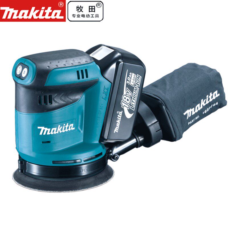 英国进口makita牧田DBO180Z充电式盘式砂光机 125mm圆砂机 砂纸机
