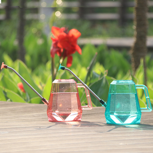 家用浇花壶八边形淋花盆栽浇水养花园艺工具不锈钢长嘴塑料洒水壶