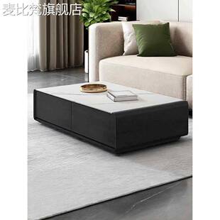 麦比梵2025新意大利风格无障碍豪华高端石板咖啡桌客厅家庭现代简单小公寓Normcore茶桌摆件饰品床笠拉车