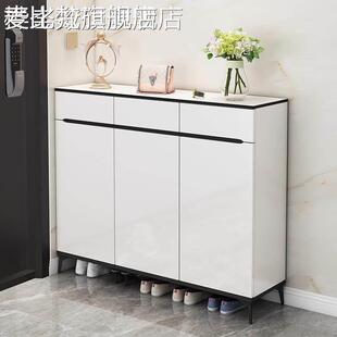 麦比梵现代简约黑白轻奢入户鞋柜家用门口门外鞋柜阳台收纳储物柜餐边柜摆件垫垫床笠拉车
