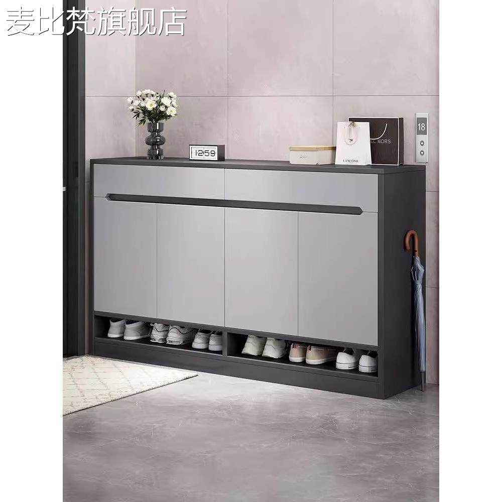 麦比梵鞋柜家用门口室外新款2024爆款外楼道收纳神器玄关柜实木简