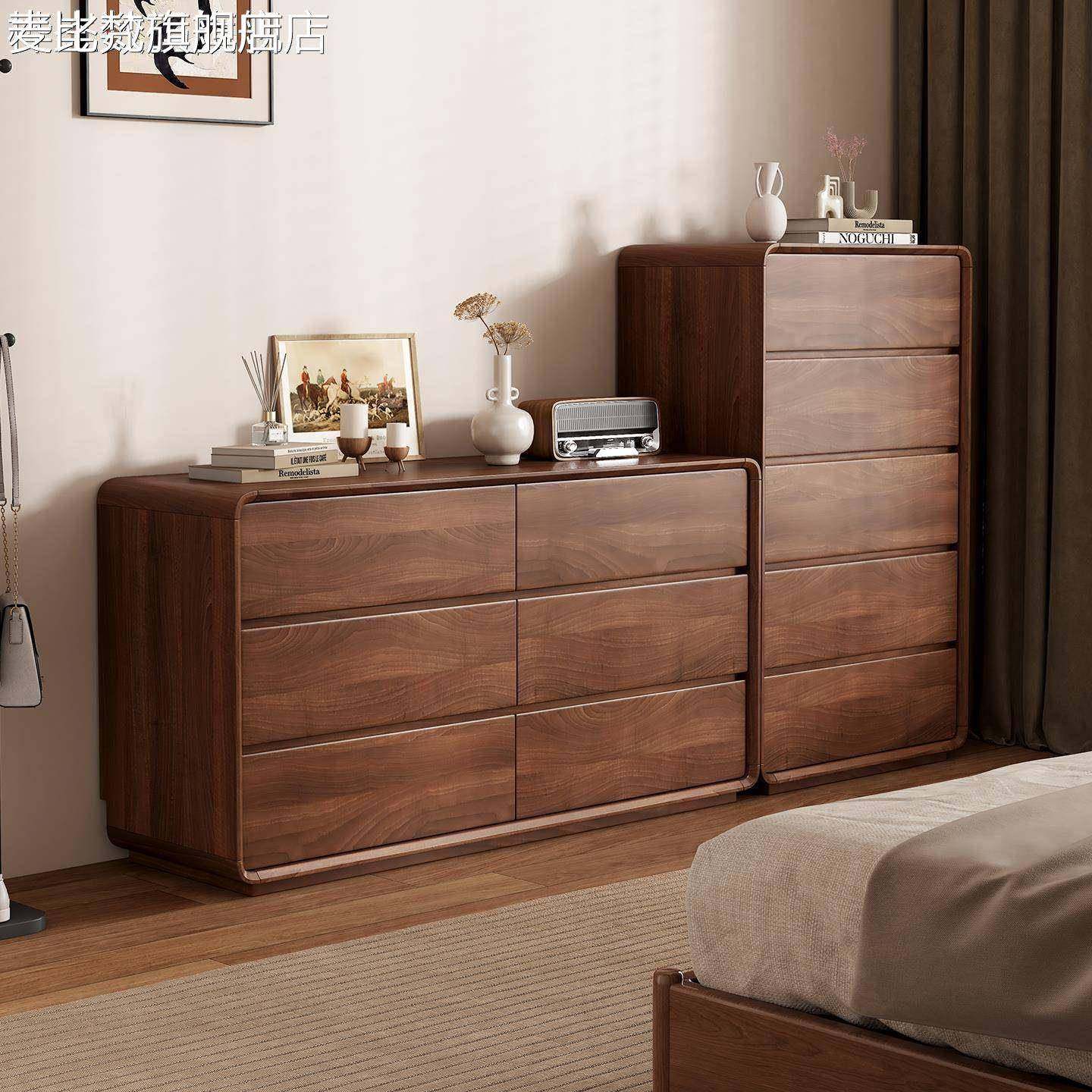 麦比梵卧室斗柜收纳柜主卧床尾九斗柜全实木客厅储物柜靠墙大容量五斗