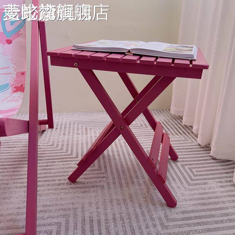 麦比梵可折叠小 桌 子小户型方形实木简约便携式户外阳台饭 桌 餐 桌 家用吃饭摆件饰品垫垫