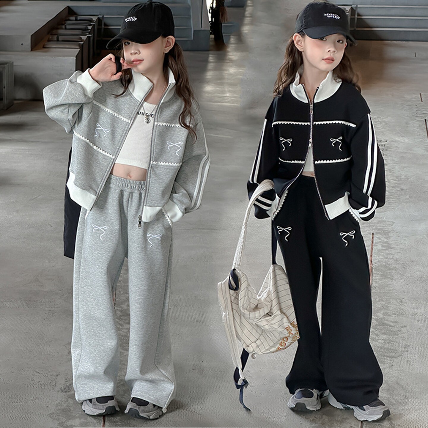 女童韩系穿搭秋装2025新款儿童洋气炸街卫衣套装女大童早秋运动服