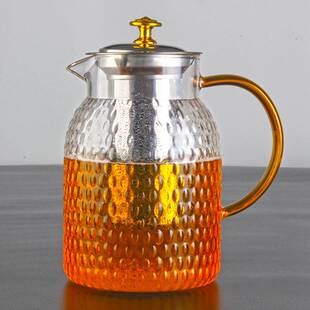 超大高硼硅耐热可明火茶壶加厚玻璃E不锈钢过滤茶具套泡茶壶煮茶