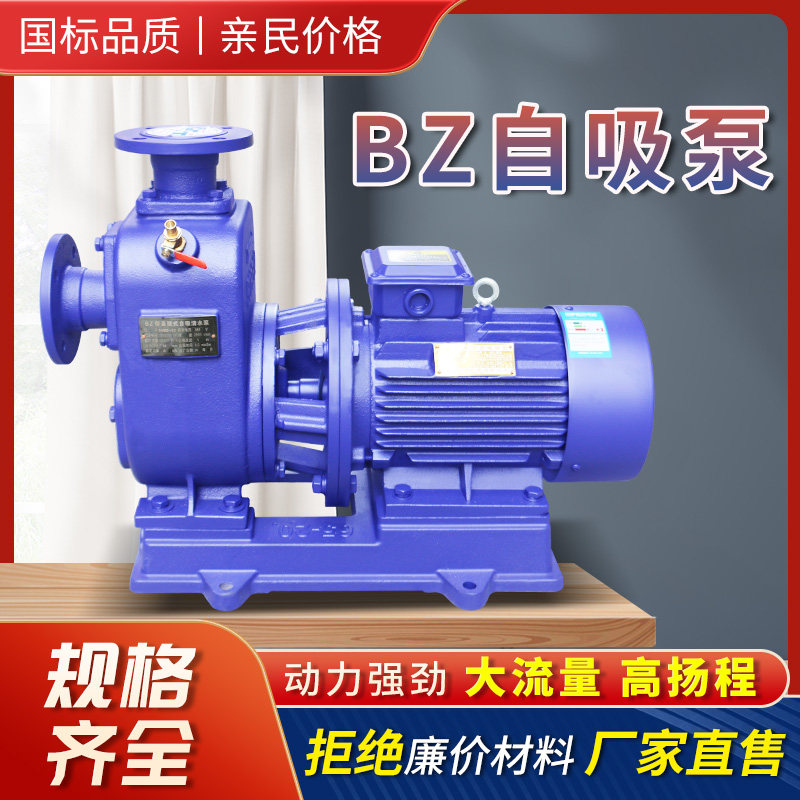 BZ直联自吸泵卧式管道离心泵380v纯铜三相大流量高扬程循环抽水泵