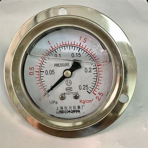 轴向带边耐震压力表 YN-60ZT 60mm 螺纹M14*1.5  0.25-2.5-25MPA