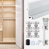 步入式 衣柜折叠门五金配件无下轨整体橱柜移门吊轮轨道拉门滑轮全