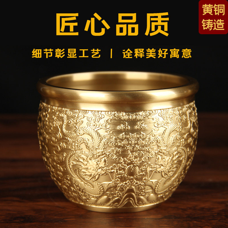 铜五龙缸摆件 铜龙p缸摆件 铜缸摆件 铜聚宝盆缸摆件