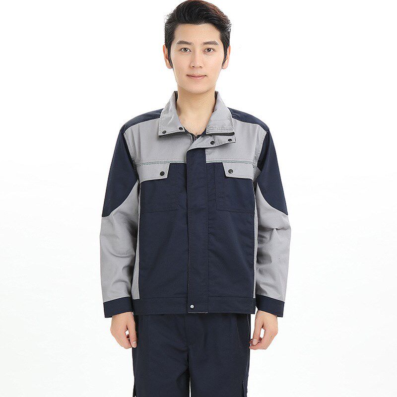 工作服套装春秋长袖m内包边拼色劳保服工装印字定反制光车间工作