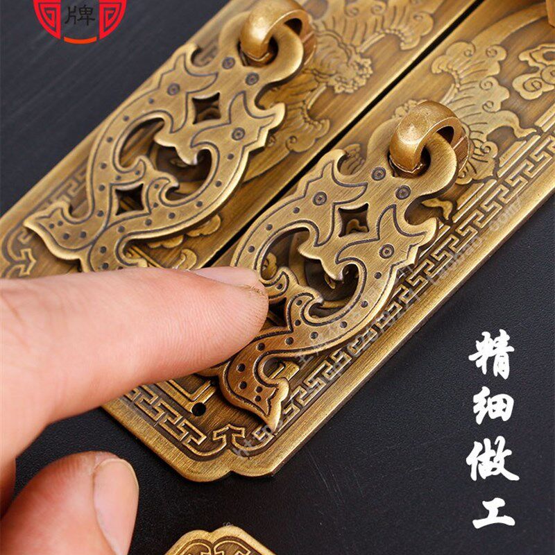中式古典红木家具m铜配件拉手仿古明清书柜顶箱柜铜活铜套件铜合