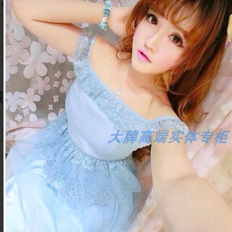 日系夏季法式优雅一字领露肩抹胸收腰显瘦蕾丝连衣裙短裙女公主裙