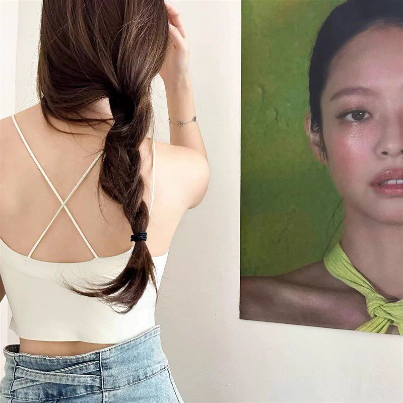 蕾丝美背内衣女大胸显小胸聚拢防下垂文胸带胸垫内搭外穿吊带背心