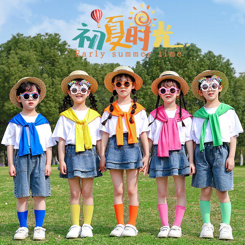 六一儿童啦啦队演出班服小学生运动会开幕式M幼儿园毕业拍照糖果