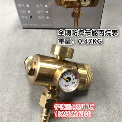 赛铂唯全铜丙烷减压器防摔节能丙烷表节气省气防震双表头SPO-319