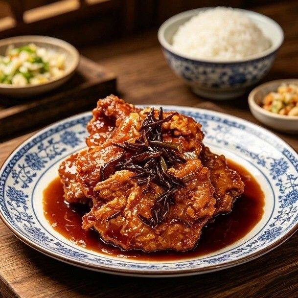 上海本帮葱烤大排五香猪扒鲜嫩多汁葱油大排即食猪排浇头卤味熟食