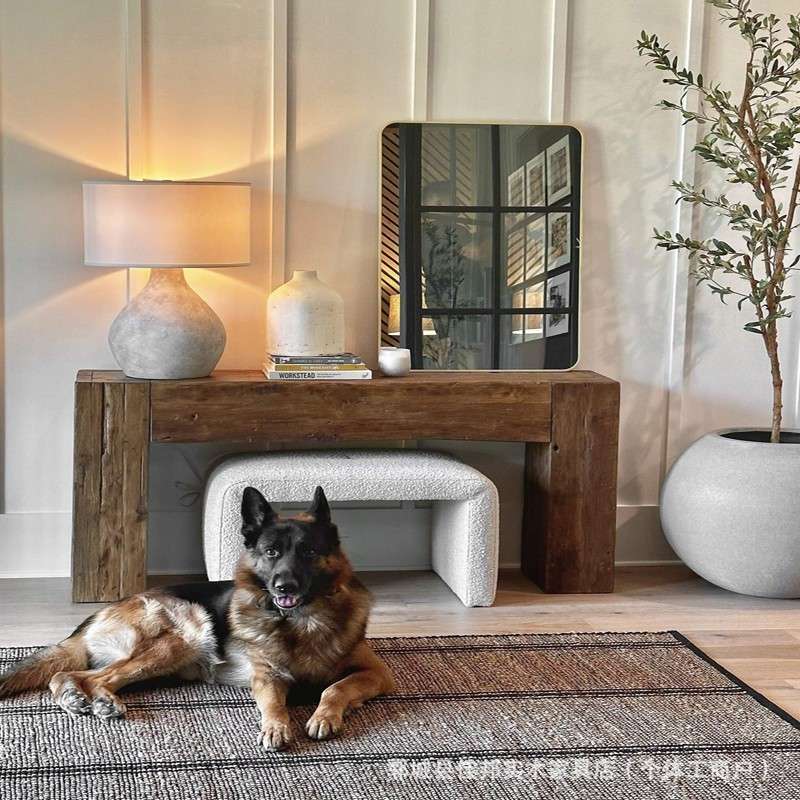 新中式老榆木玄关桌客厅靠墙案桌实木条案门厅供桌香案条几边柜