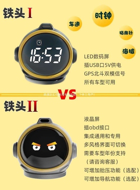 途驰安车载hud抬头显示器obd液晶仪表导航胎压水温涡轮油耗铁头2