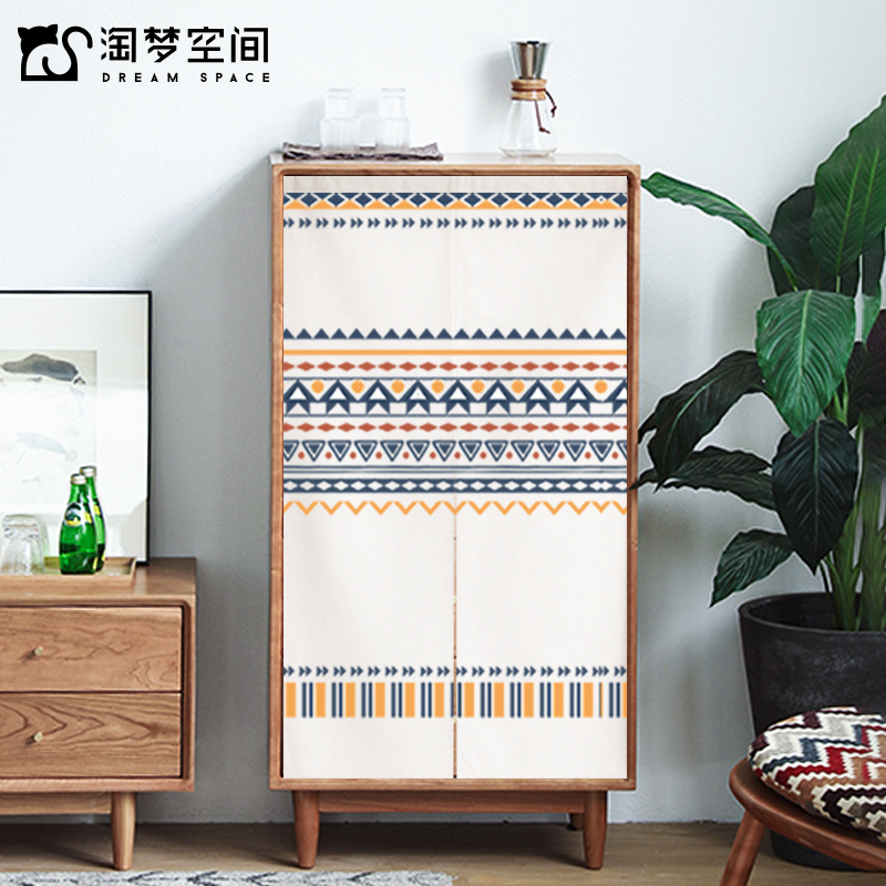 衣柜门帘防尘帘家用卧室书柜柜子遮挡柜帘布魔术贴自粘免钉免打孔