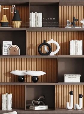 轻奢营销中心售楼处酒店大堂壁龛高级感软装饰品现代客厅别墅摆件