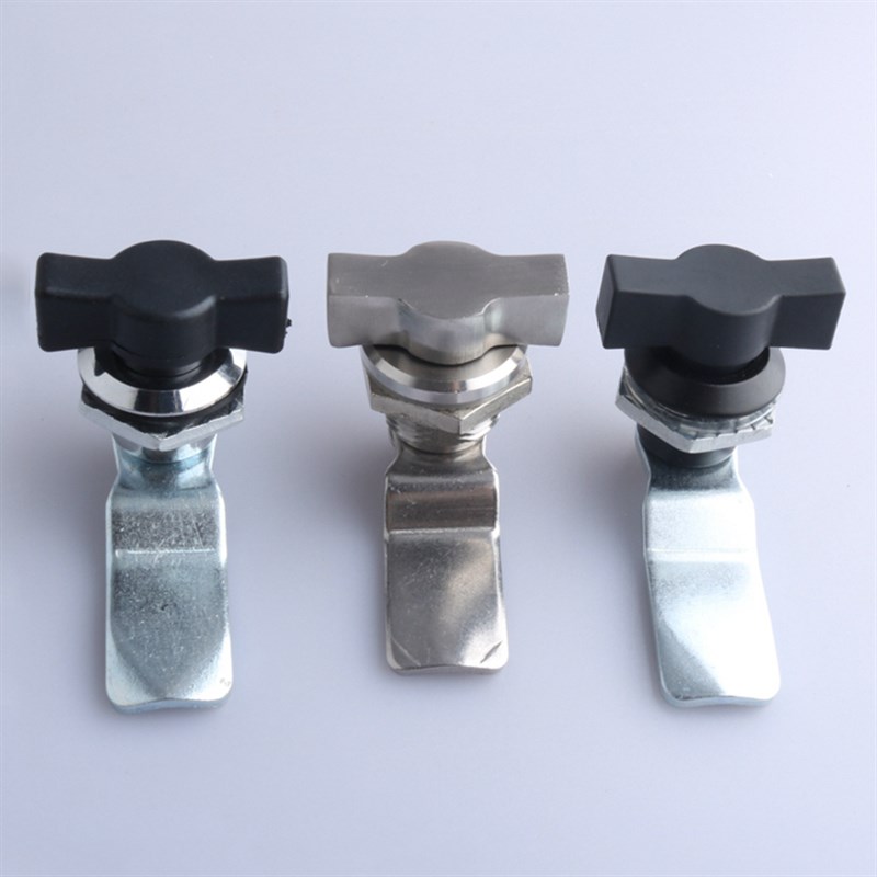 MS722黑色不锈钢锁 MS715-6 电柜箱转舌锁MS714-2 工业机箱机柜锁