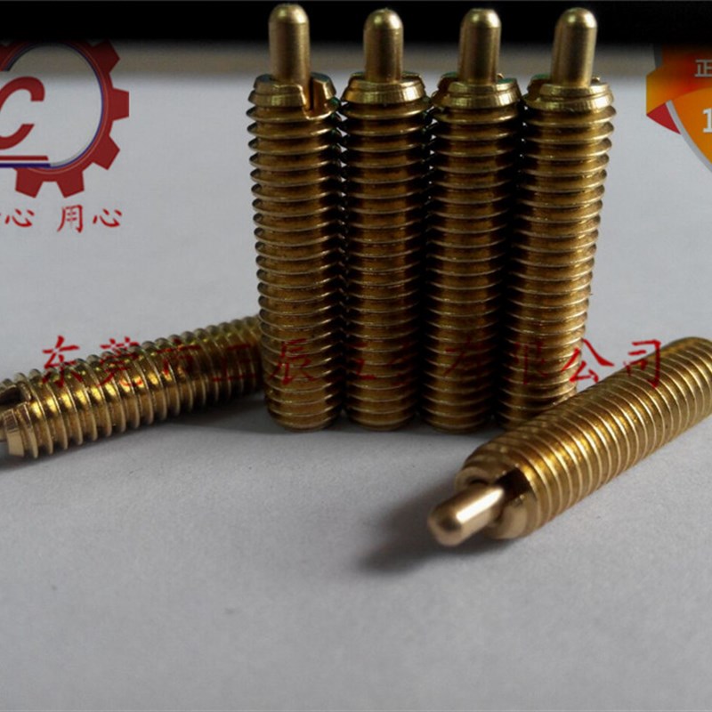 黄铜粗牙弹簧柱塞PJS  PJL  PJH  M5*L20+S3 导电弹性定位分度销