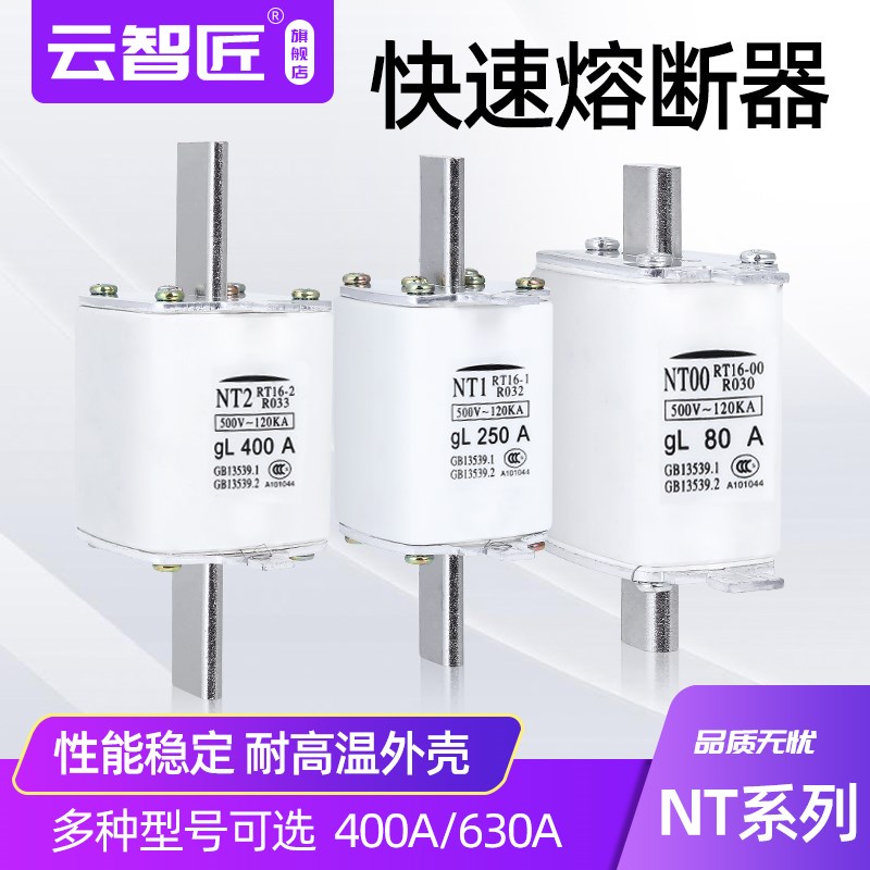 低压熔断器NT00/NT1/NT2熔芯陶瓷保险丝63A100A125A RT36-00 RT16
