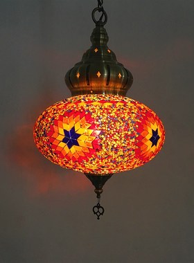 红色灯笼灯咖啡厅特色餐厅酒店阳台民族复古浪漫土耳其吧台大吊灯