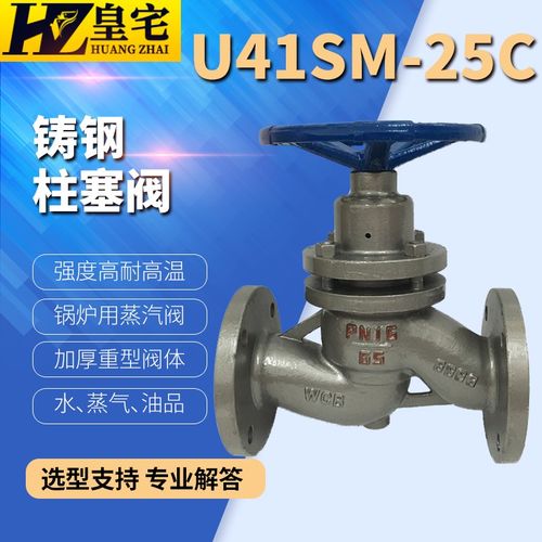 法兰柱塞阀U41SM-25C 铸钢高温425度 锅炉 蒸汽高温柱塞阀 20 65