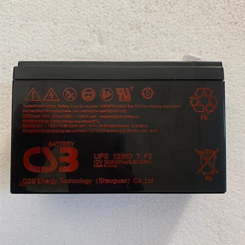 现货CSB蓄电池UPS12360 7 F2 12V360W 应急电源UPS电源专用蓄电池
